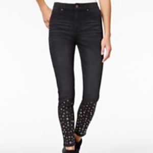 Tinseltown Juniors' Studded Skinny Jeans' high wai